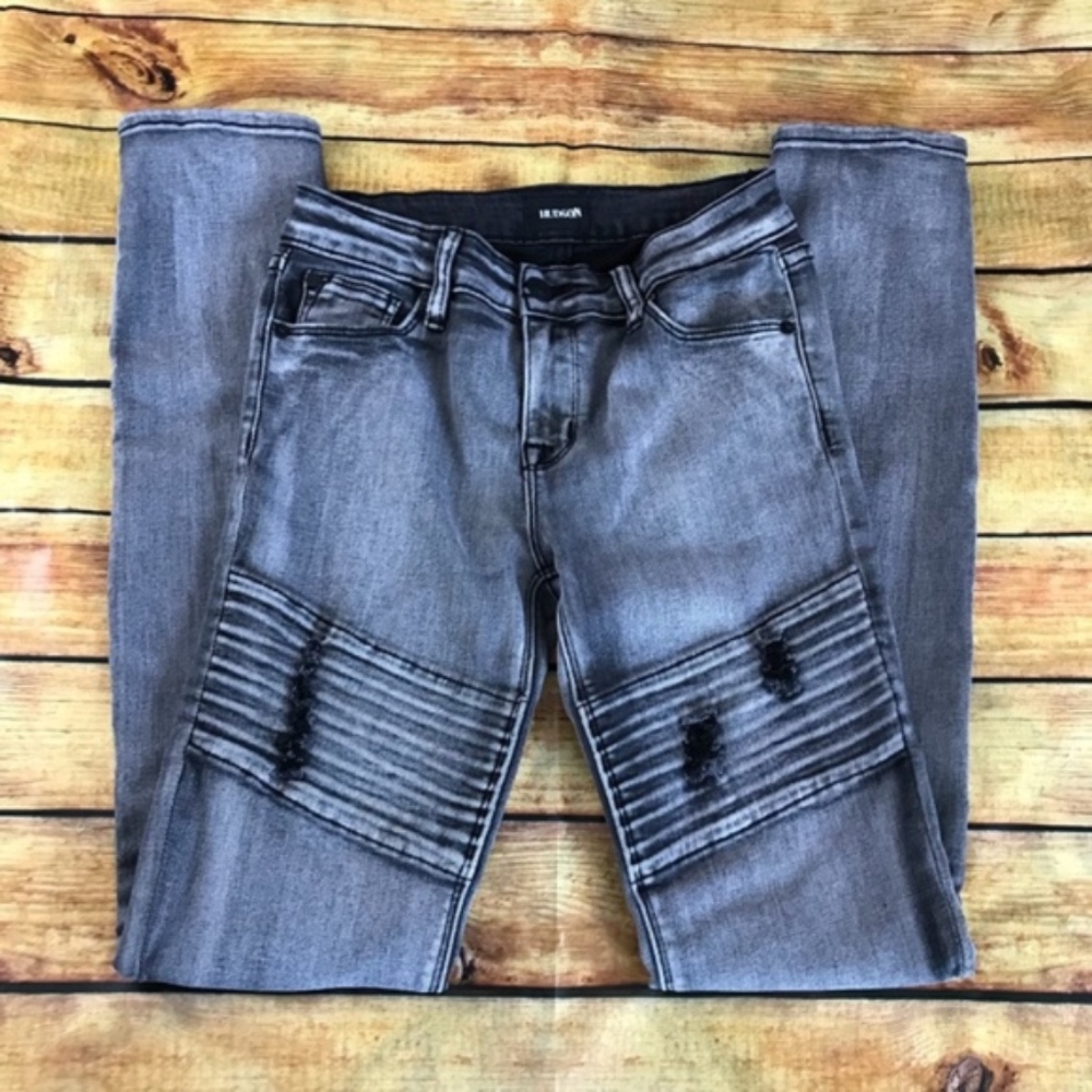 Hudson Girls Distressed Moto Skinny Jeans Size 14